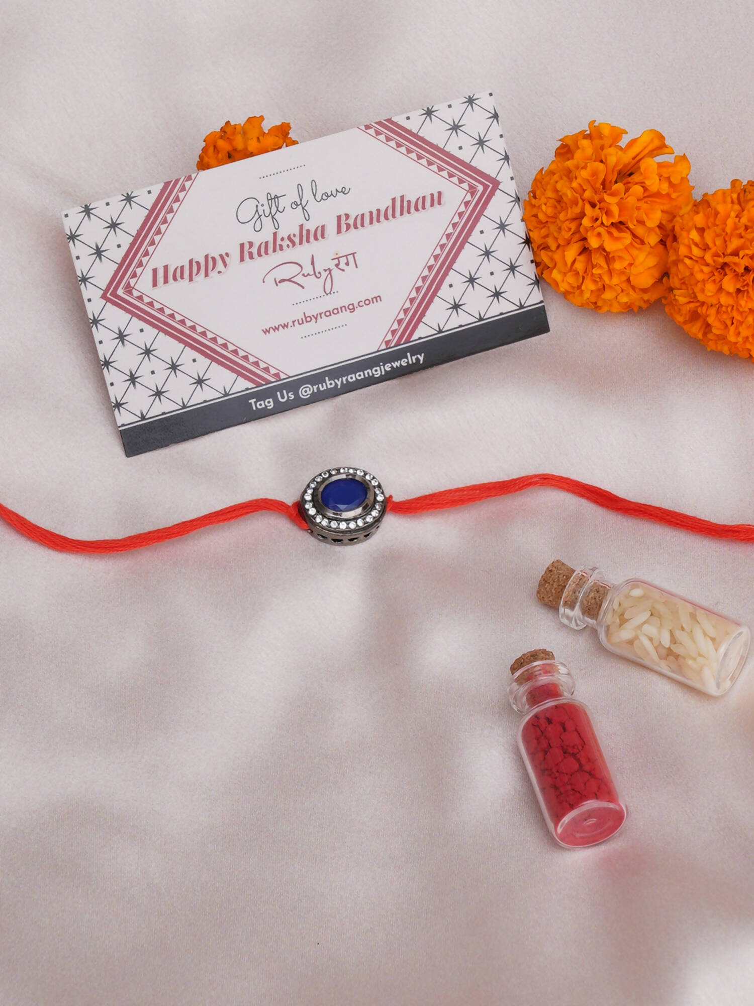 Designer kundan Rakhi - Ruby Raang