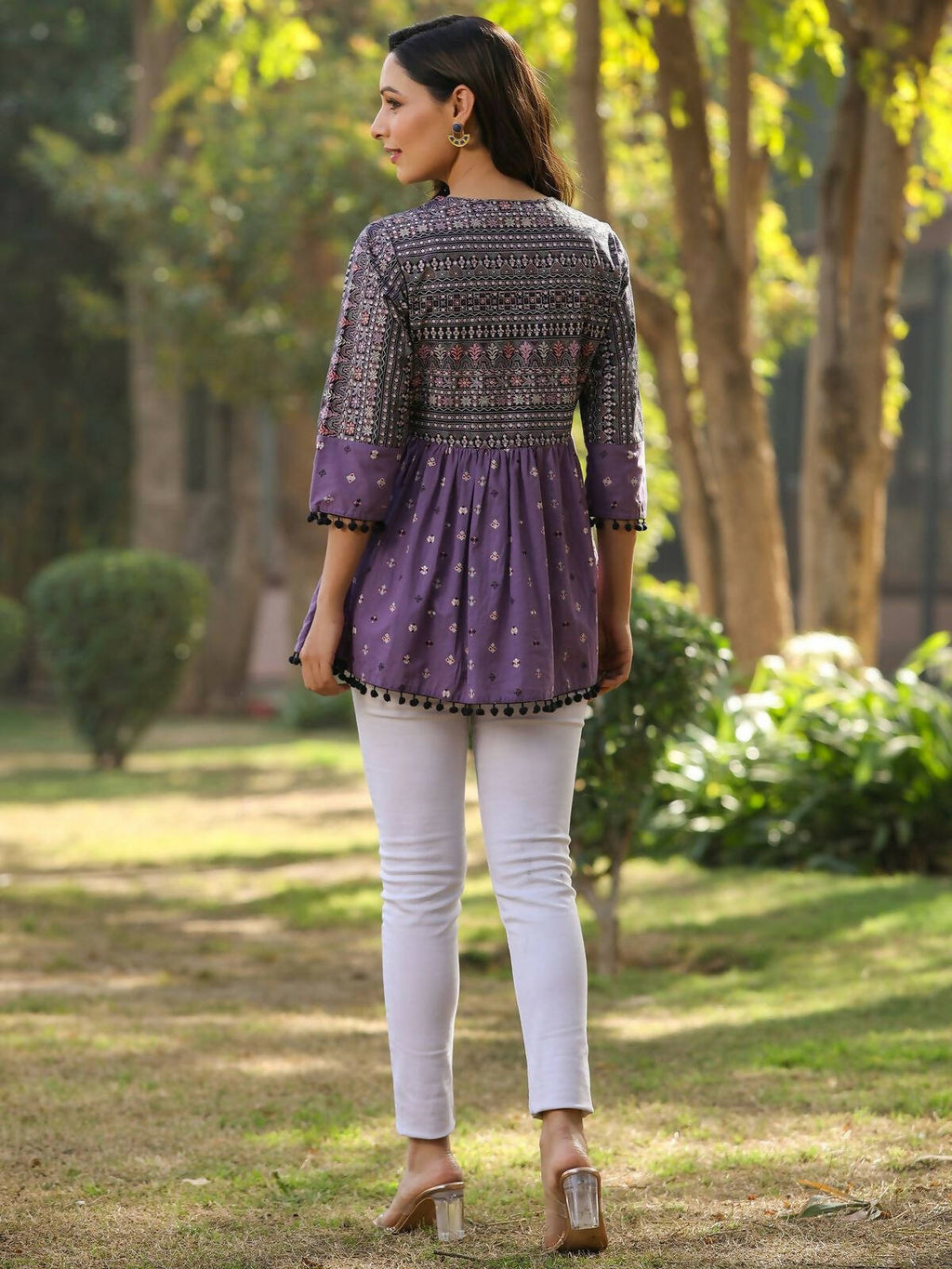 Juniper Women's Lavender Printed Flared Tunic