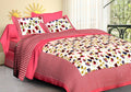 Vamika Printed Cotton Pink Floral Bedsheet With Pillow Covers (LEOC_CHKM_P)