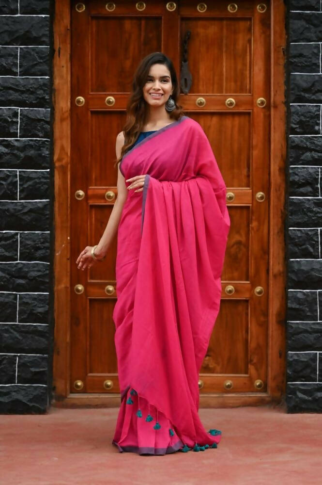 Very Much Indian Saadgi Pure Cotton Handloom Sarees With Intricate Borders