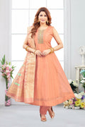 Joban Fashion Jacquard Peach Color Kurta Set