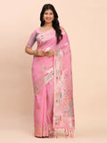 Shree Shyam Fashion Linen Cotton Pink Saree