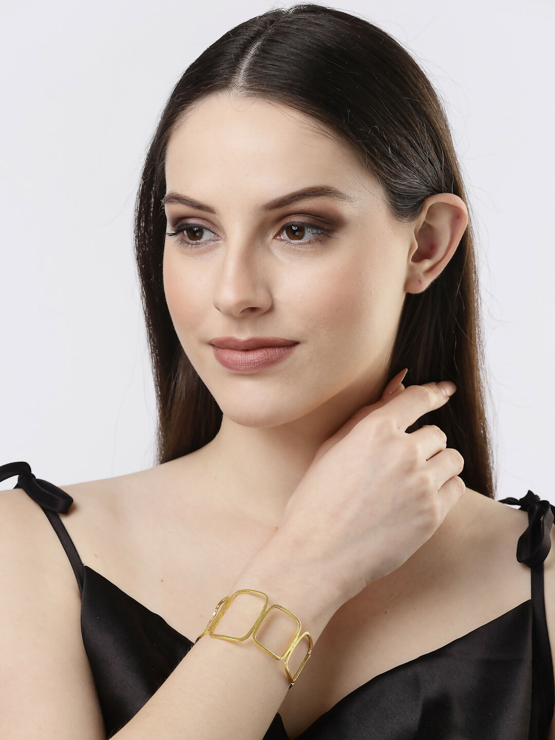 NVR Women Gold-Polished Western Cuff Bracelet