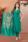 Joban Fashion Women Soft Silk Rama V Neck Emroidery Kurta Set