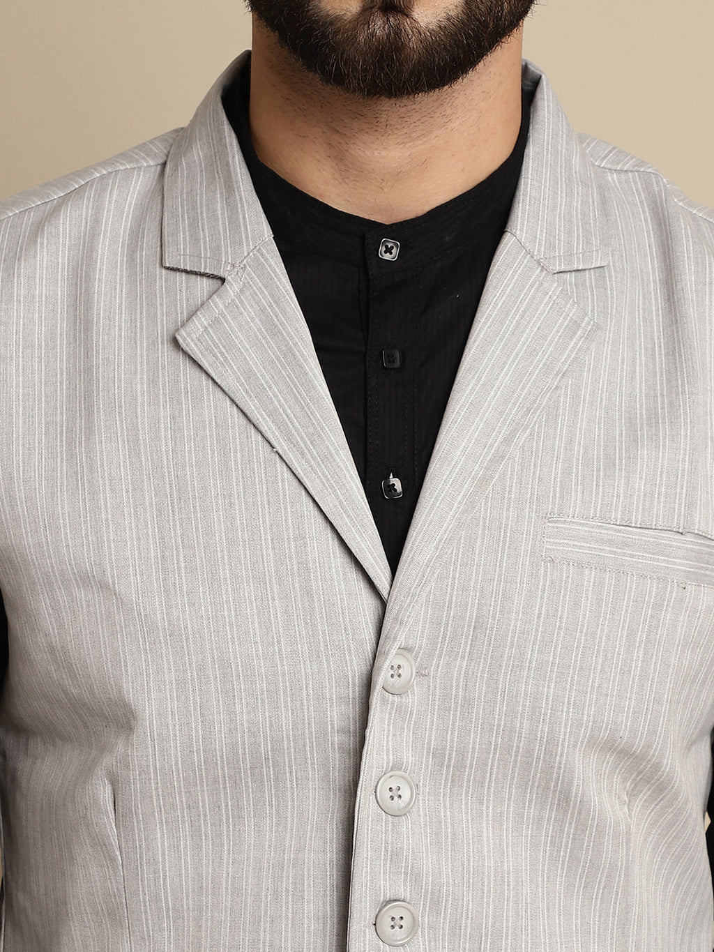 Even Apparels Men's Grey Waistcoat with Notched Lapel