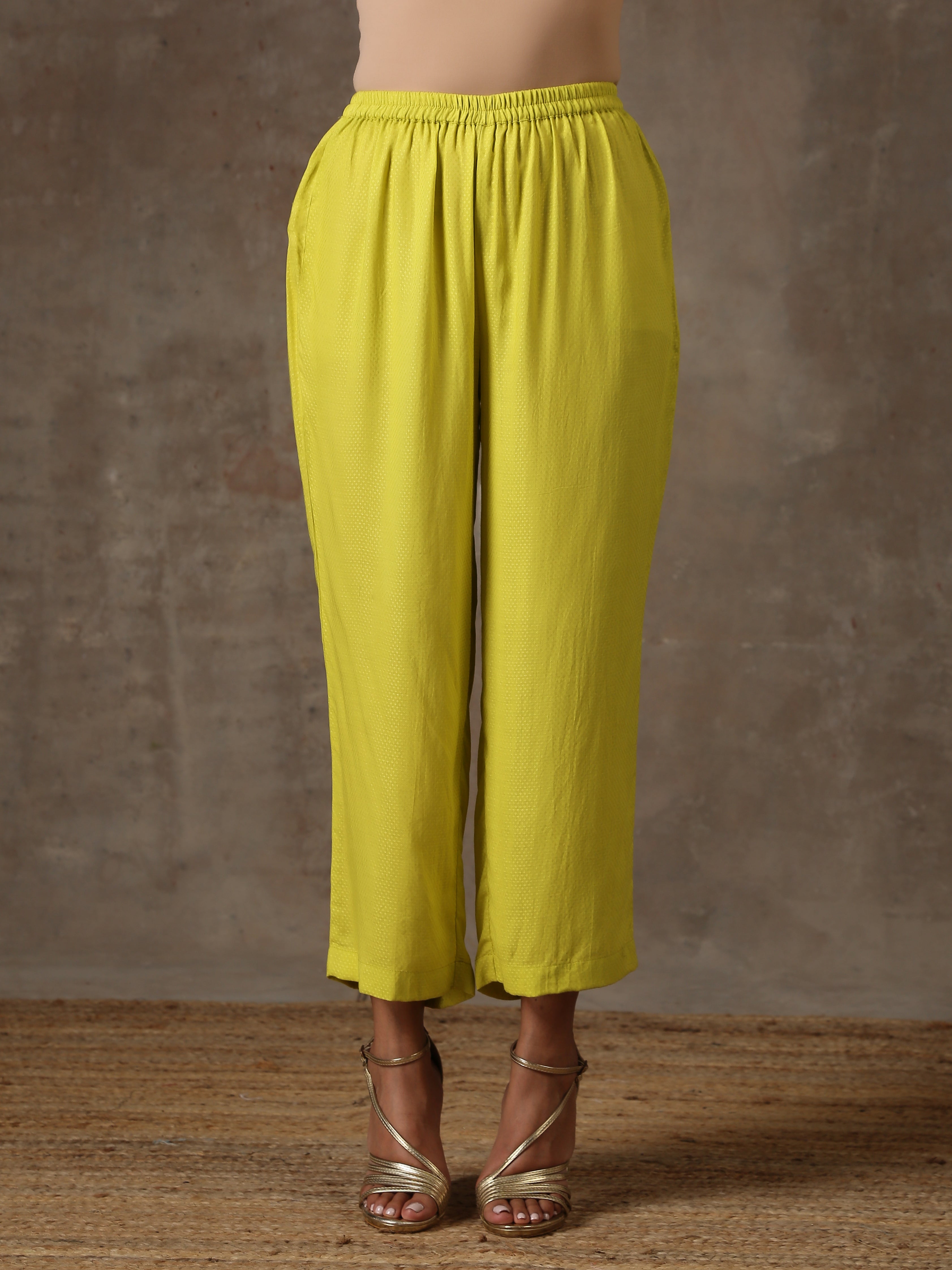trueBrowns Multicolour Lehariya Printed Silk Kurta Pant Set
