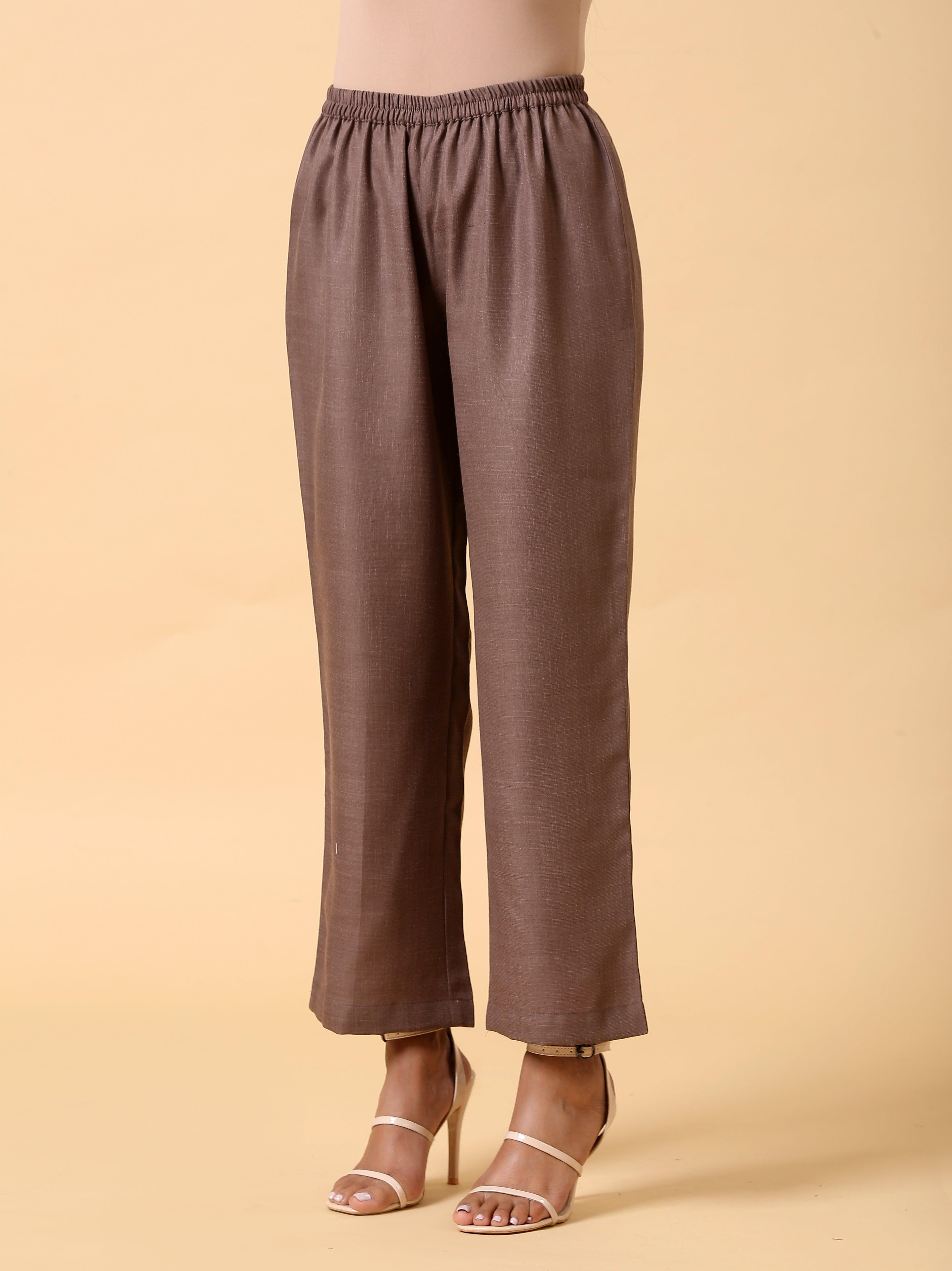 trueBrowns Cotton Linen Rust Red Kurta Pant Set