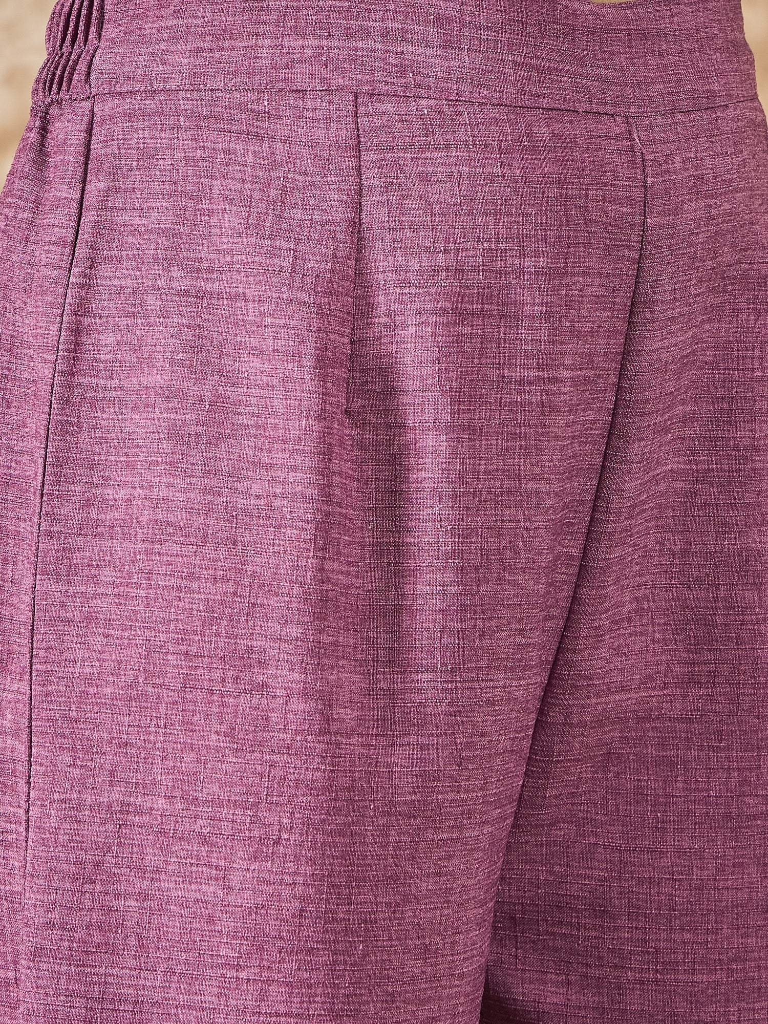 InWeave Dusty Mauve V Neck Aline Kurta Set