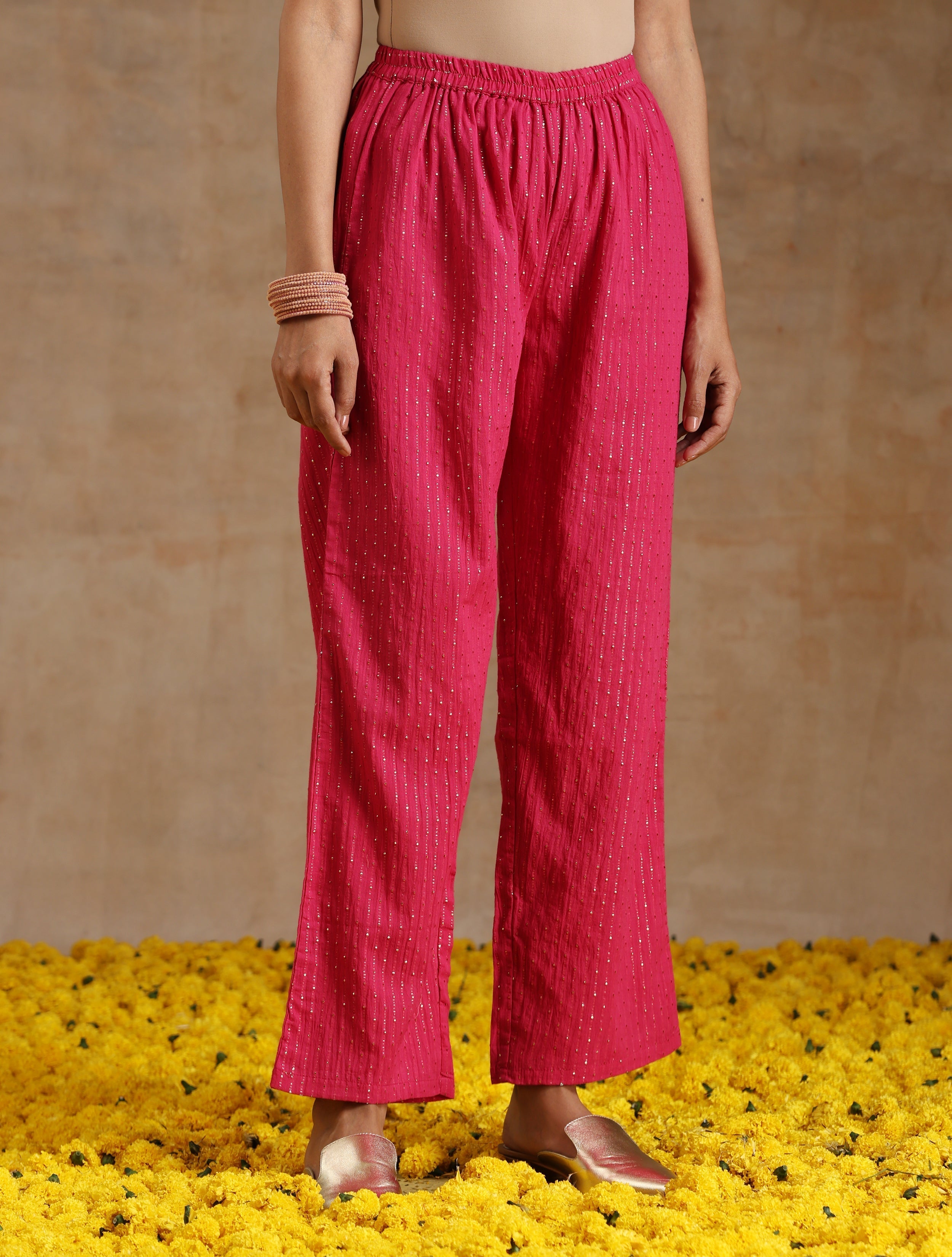 trueBrowns Pink Gold Cotton Short Co-Ord Set