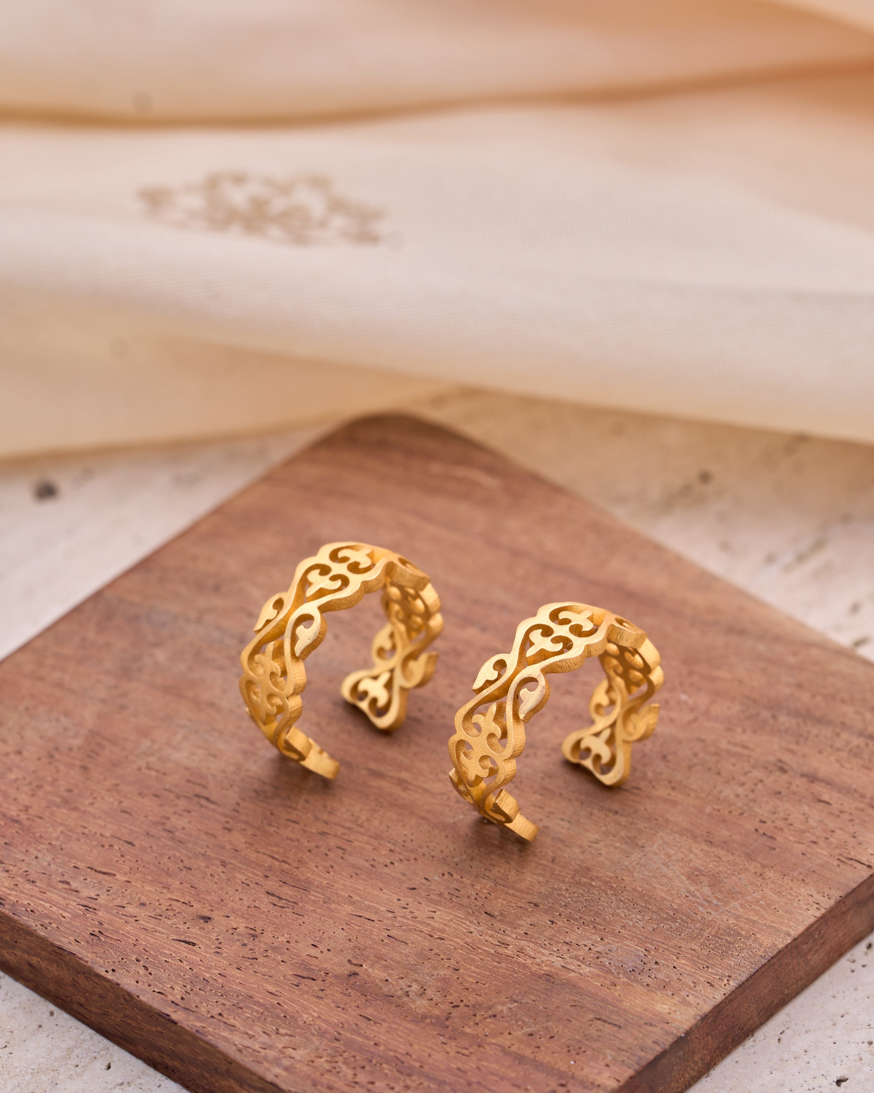 trueBrowns Gold-Polished Hoop Earrings