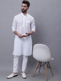 Even Apparels White Pure Cotton Kurta With Band Collar