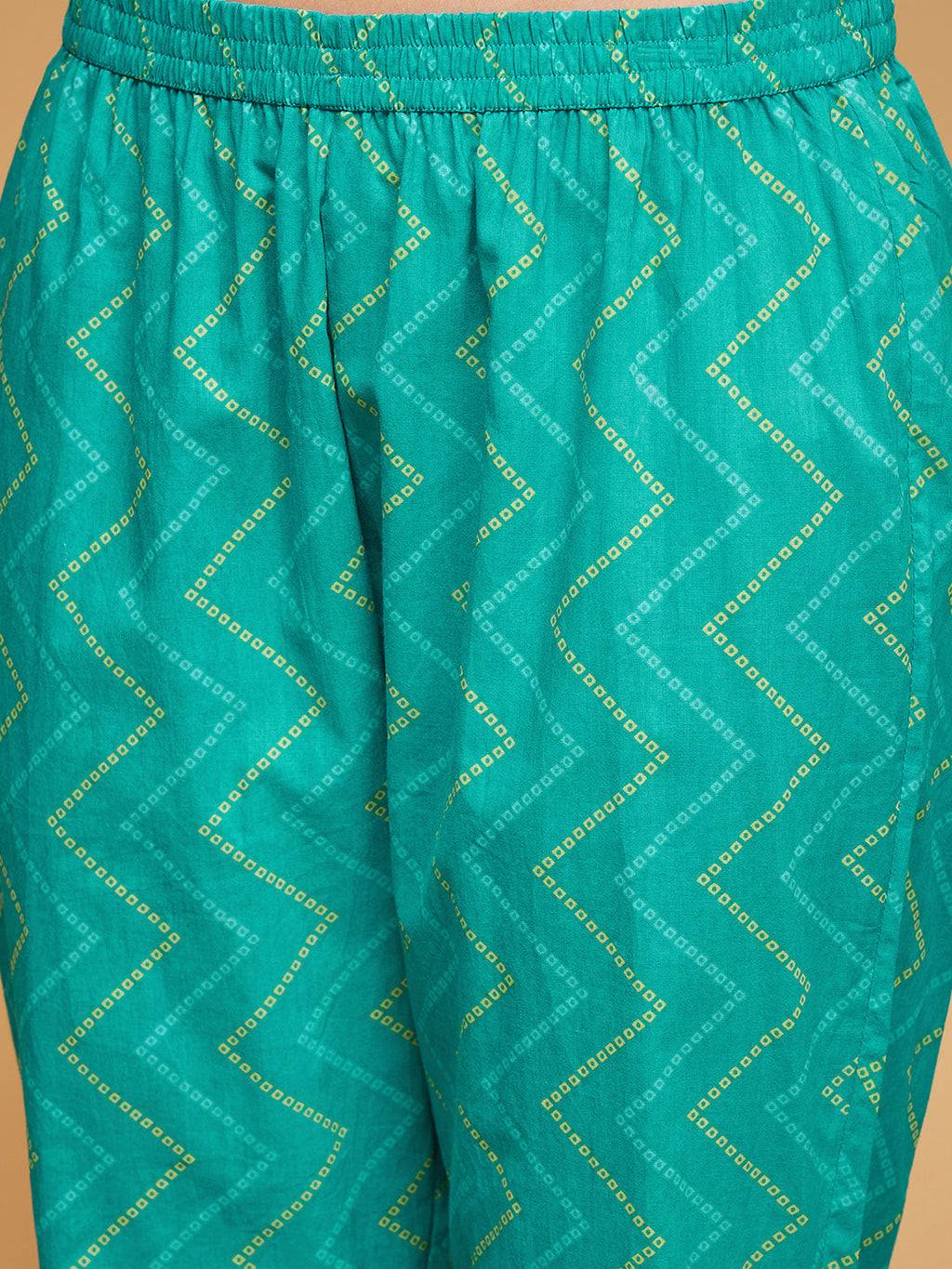 InWeave Women's Aqua S Print Alia Cut Gota Work Kurta Set W Aqua Le Du