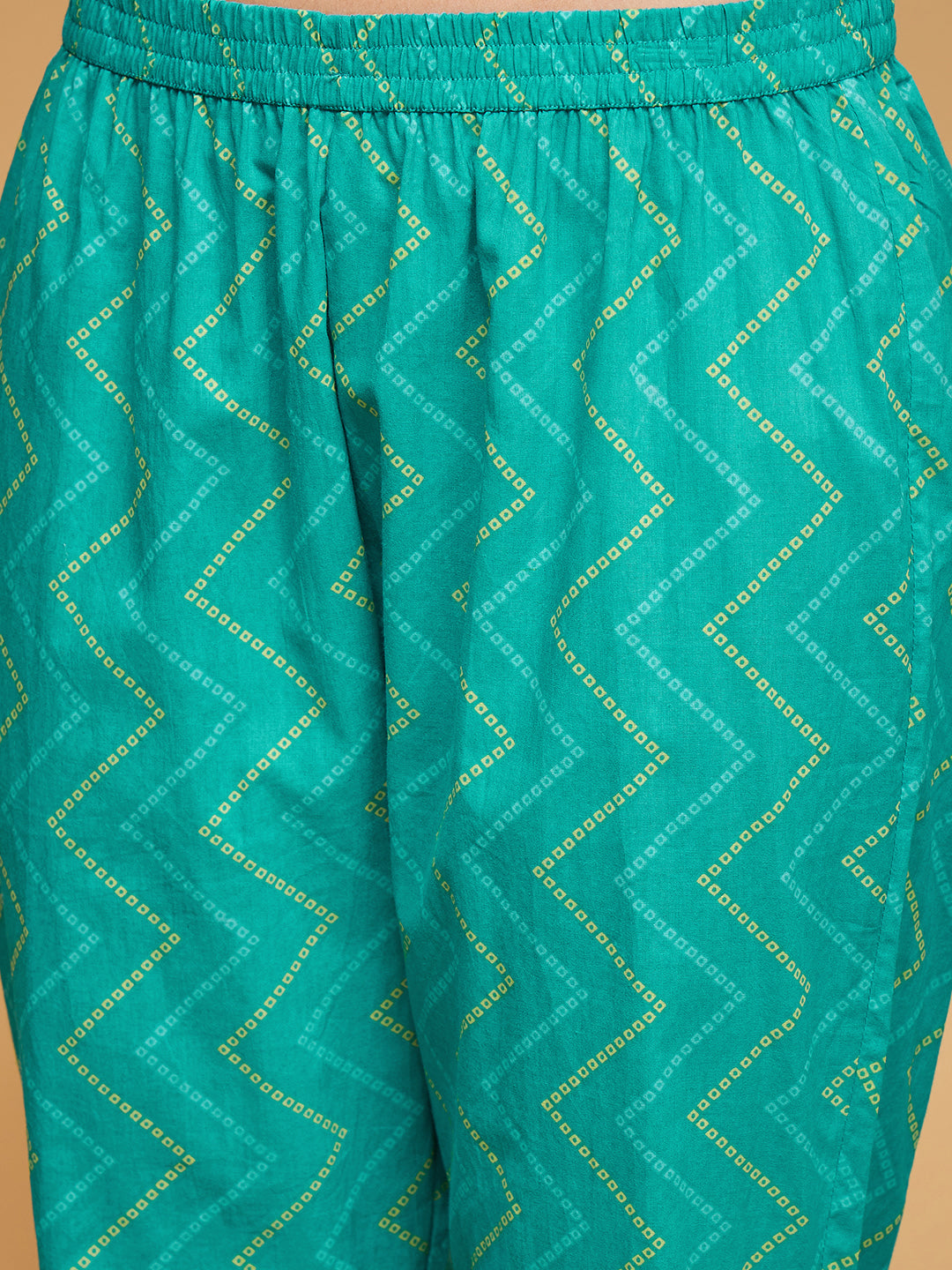 InWeave Women's Aqua S Print Alia Cut Gota Work Kurta Set W Aqua Le Du