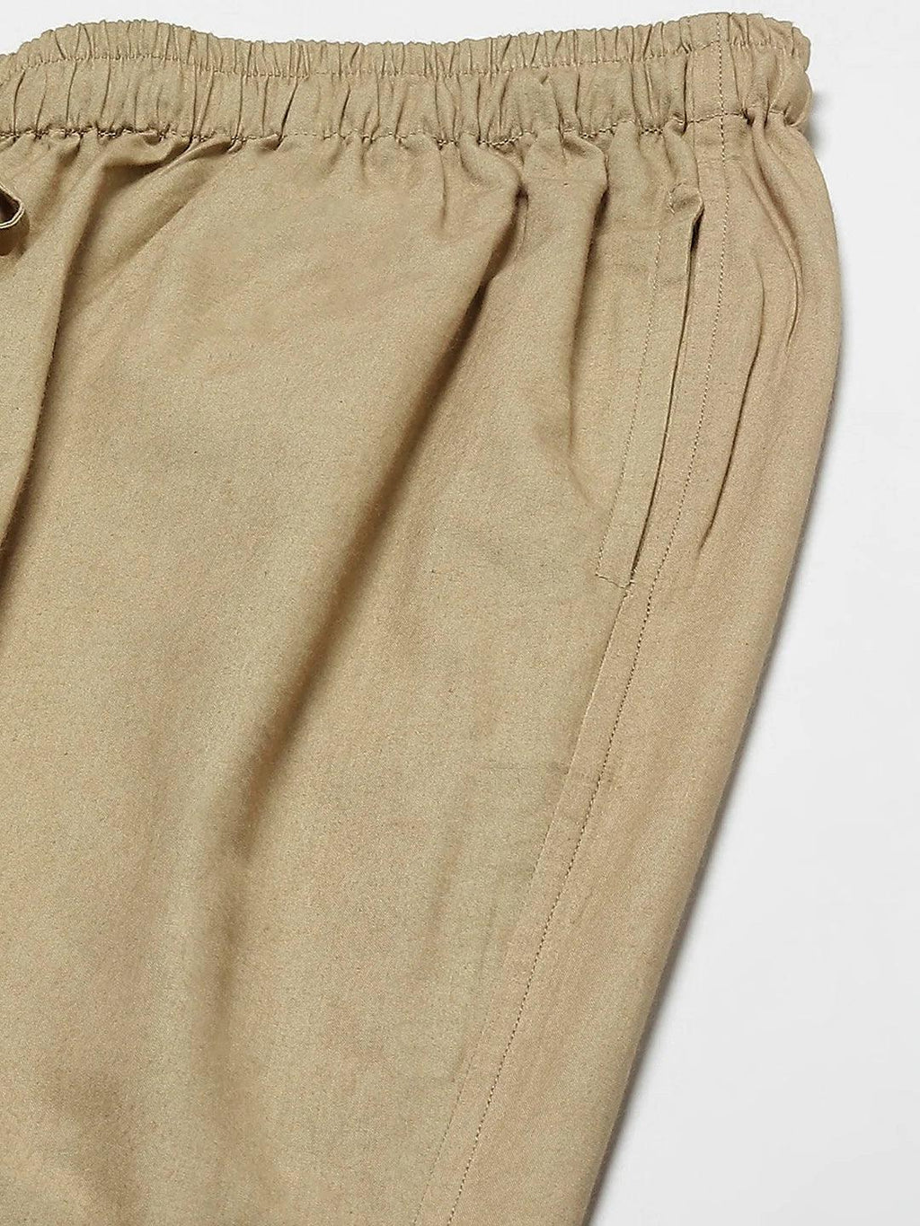Fabmade Men's Khaki Cotton Linen Pyjama
