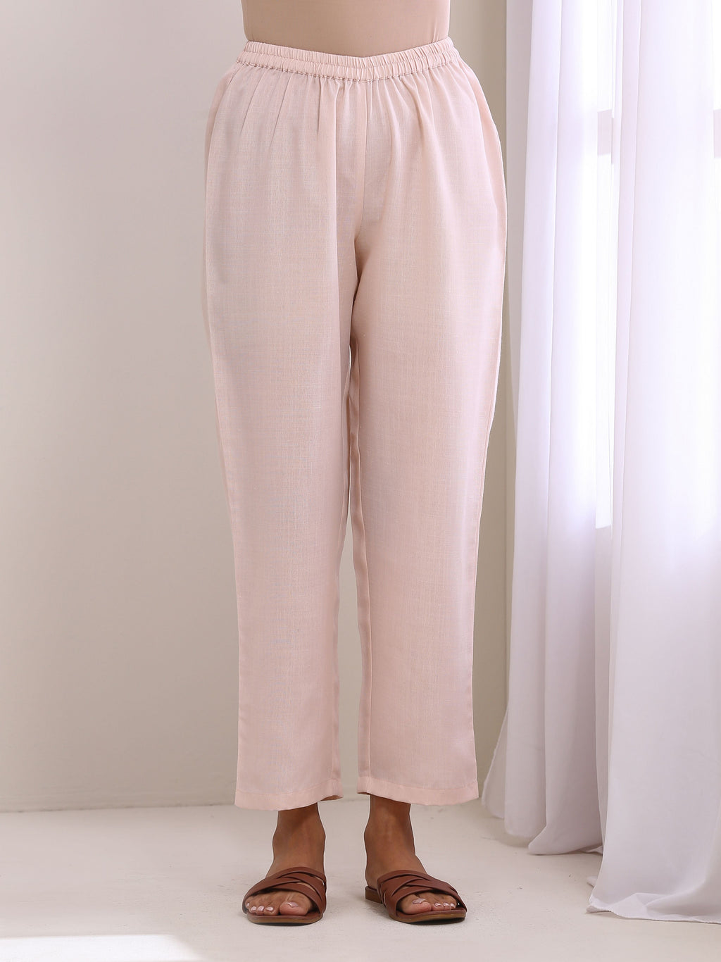trueBrowns Pink Slub Relaxed Fit Co-Ord Set