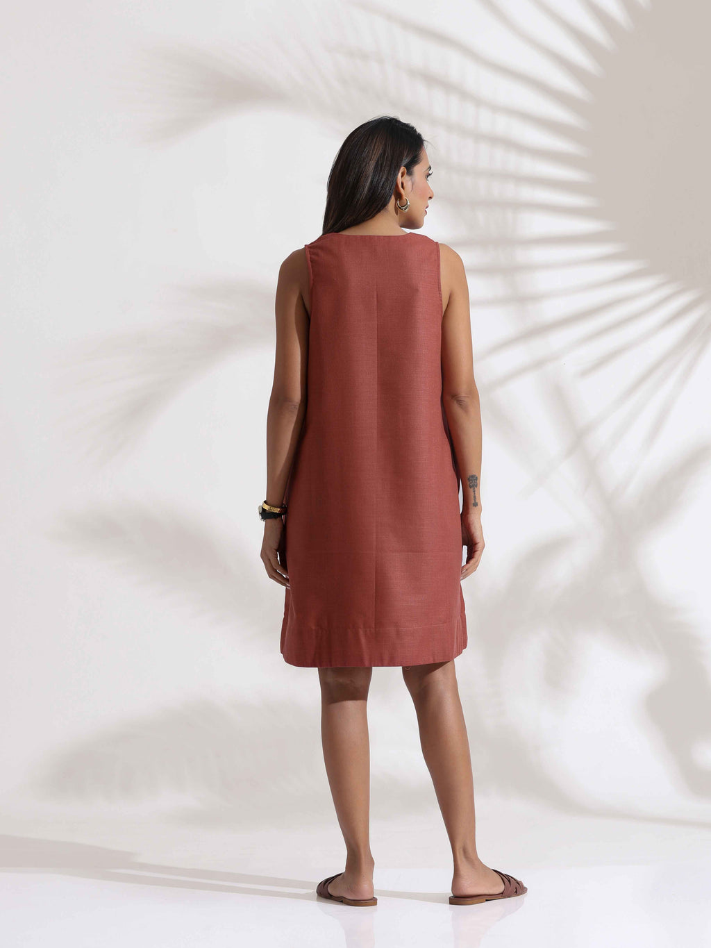 trueBrowns Pink Slub Dress