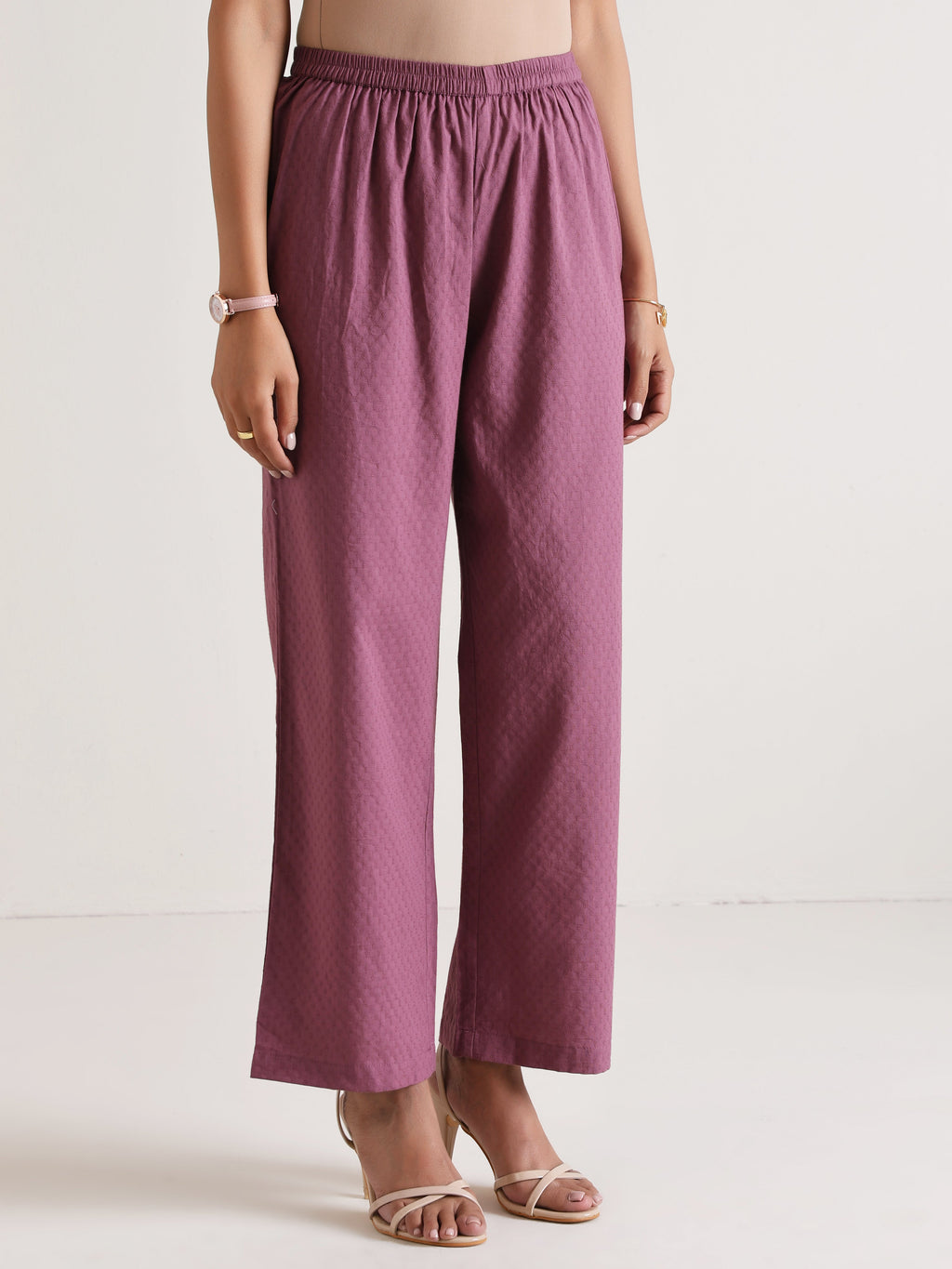 trueBrowns Orchid Overlap Pleat Kurta Pant Set