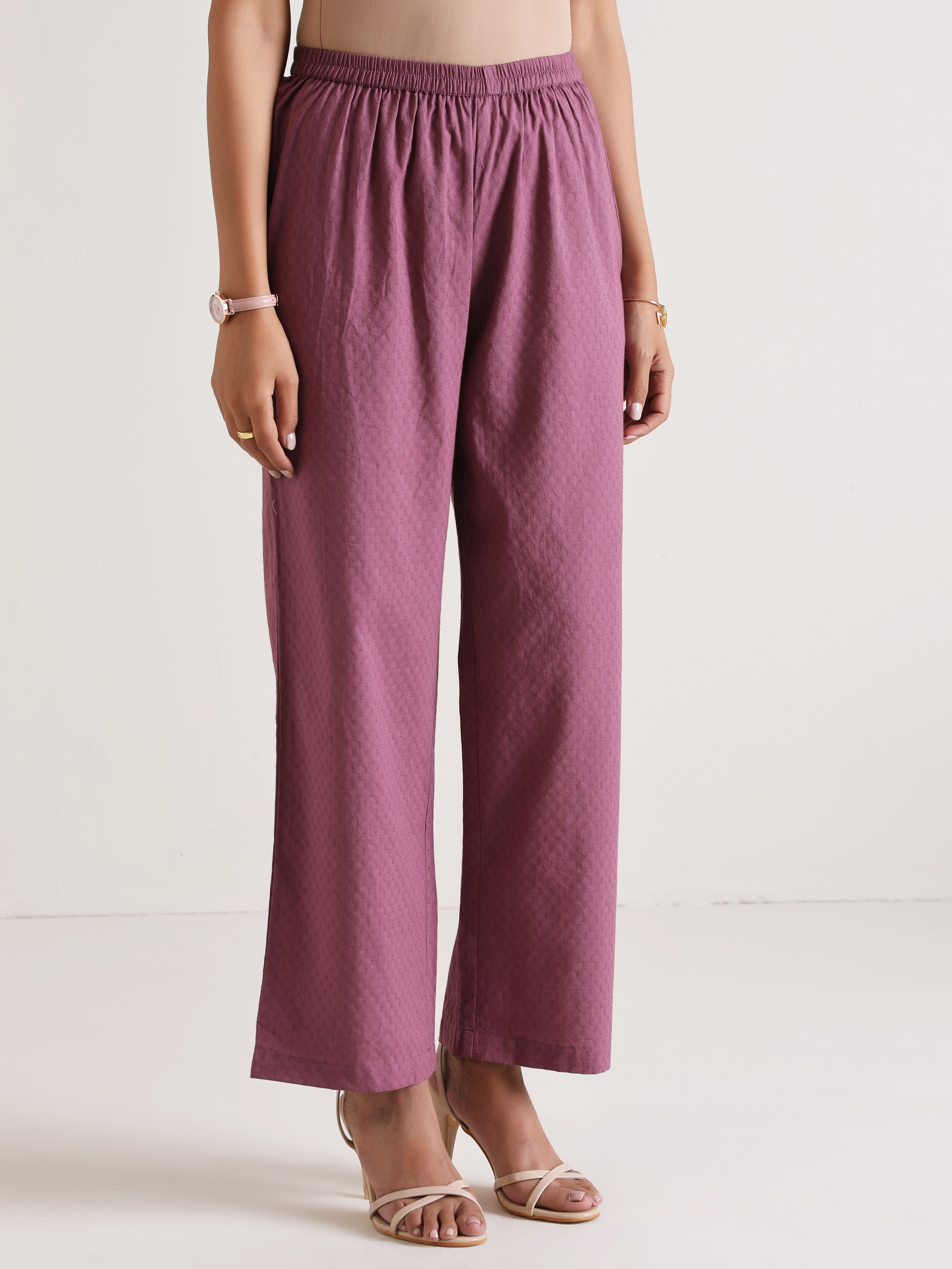 trueBrowns Orchid Overlap Pleat Kurta Pant Set