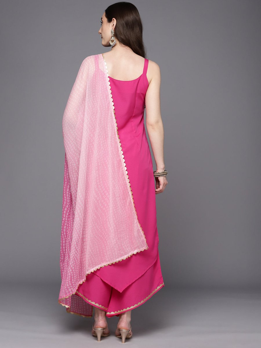 Ahalyaa Gotta Patti Kurta With Palazzos & Dupatta