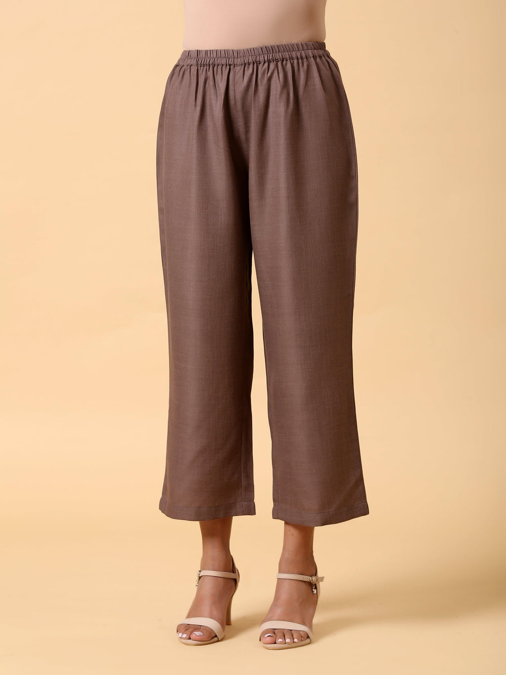 trueBrowns Cotton Linen Burnt Brown Boxy Fit Co-Ord Set