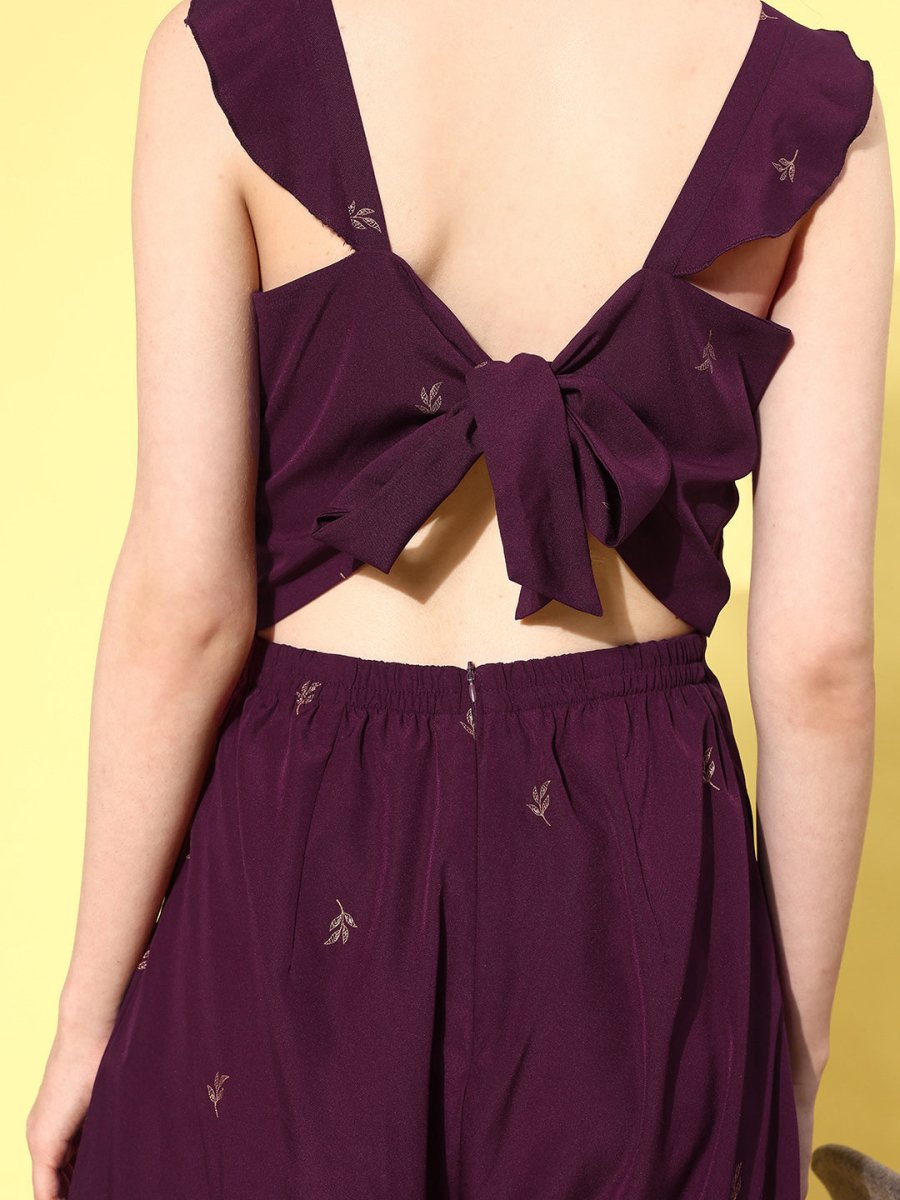 Ahalyaa Printed Basic Jumpsuit with Ruffles