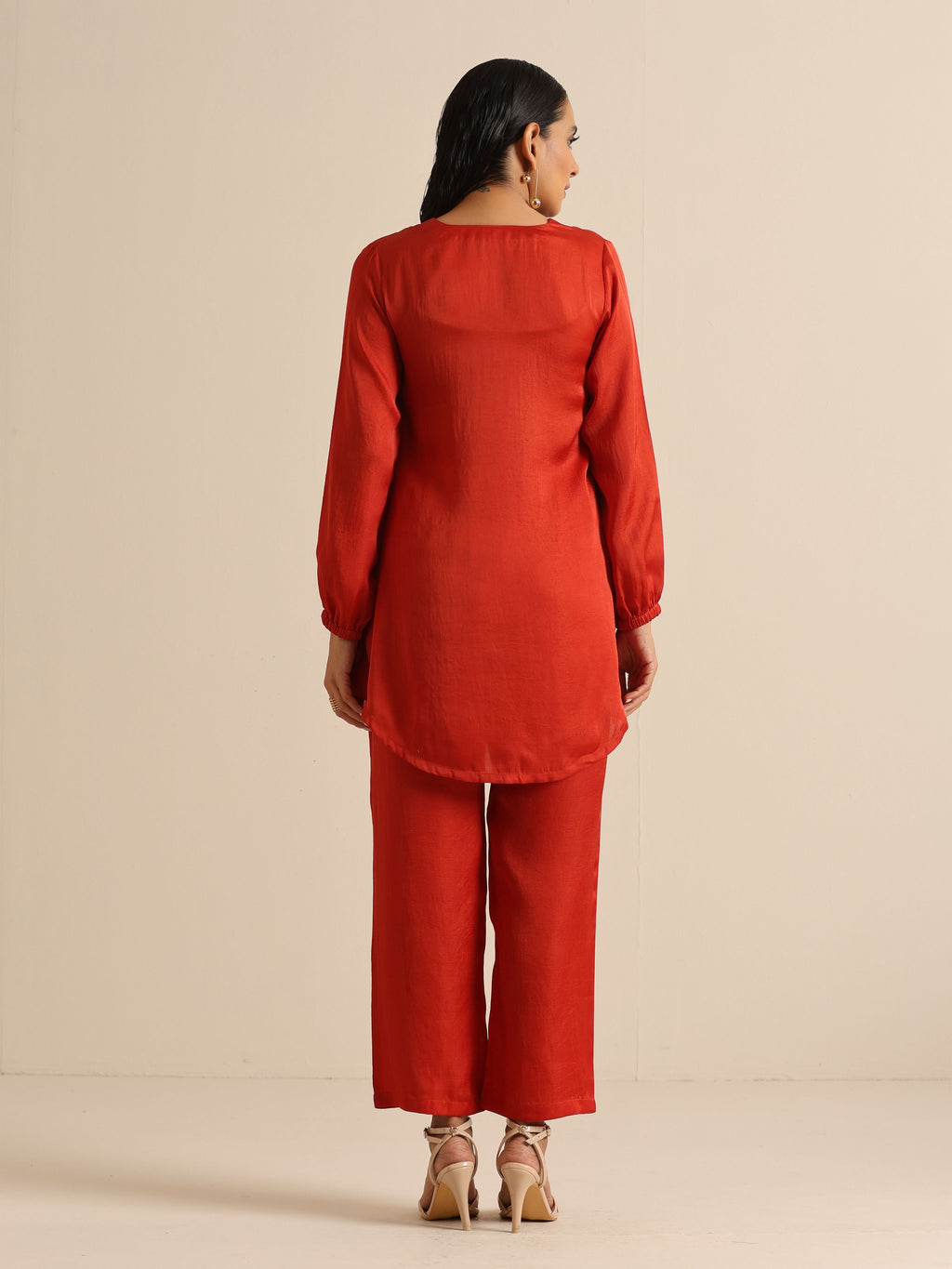 trueBrowns Rust Silk Blend Short Co-Ord Set