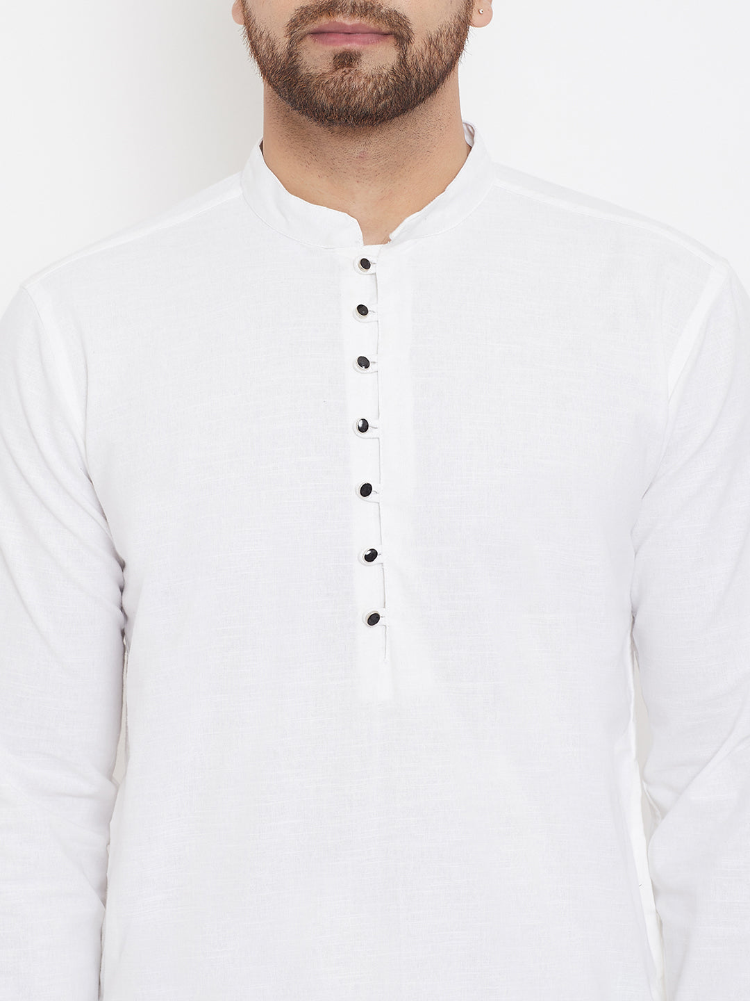 Even Apparels White Pure Cotton Kurta With Band Collar