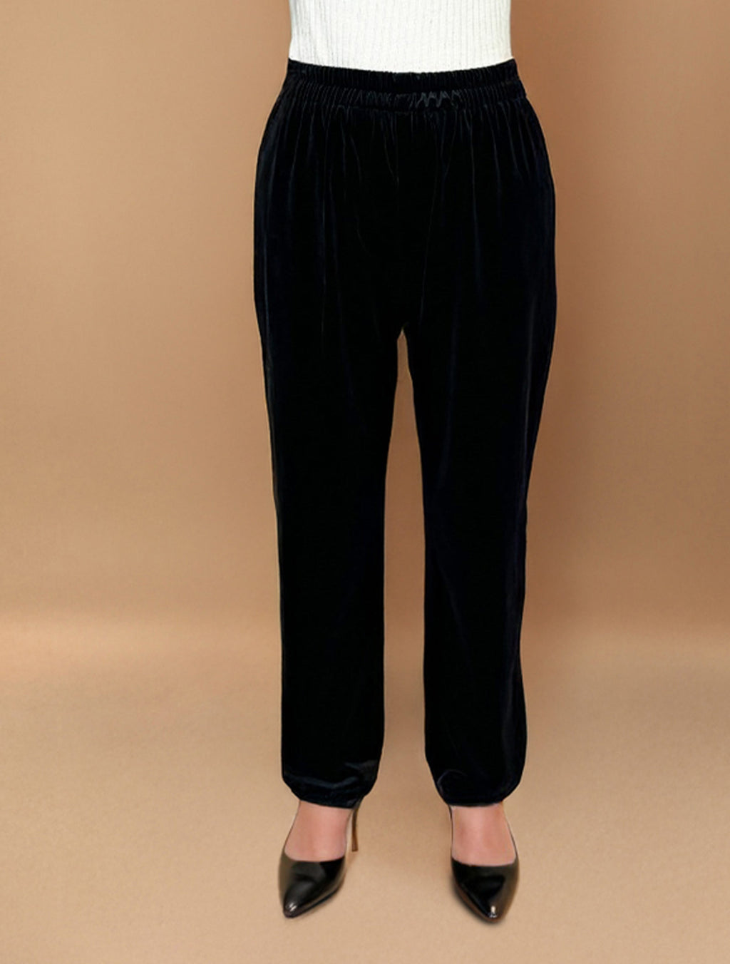 trueBrowns Black Velvet Embroidered Co-ord Set