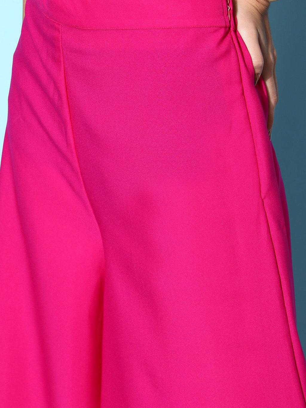 InWeave Women's Magenta One Shoulder Kurta Set