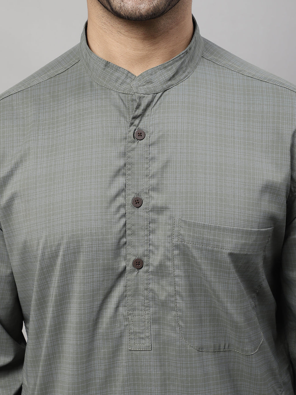 Even Apparels Multi Pure Cotton Kurta With Band Collar