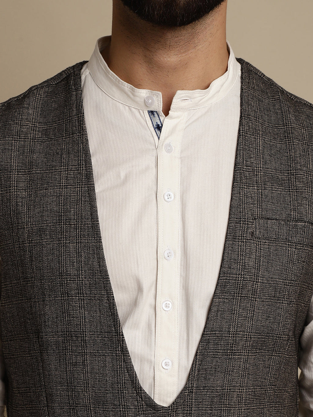 Even Apparels Men's Brown Double Breast Waistcoat