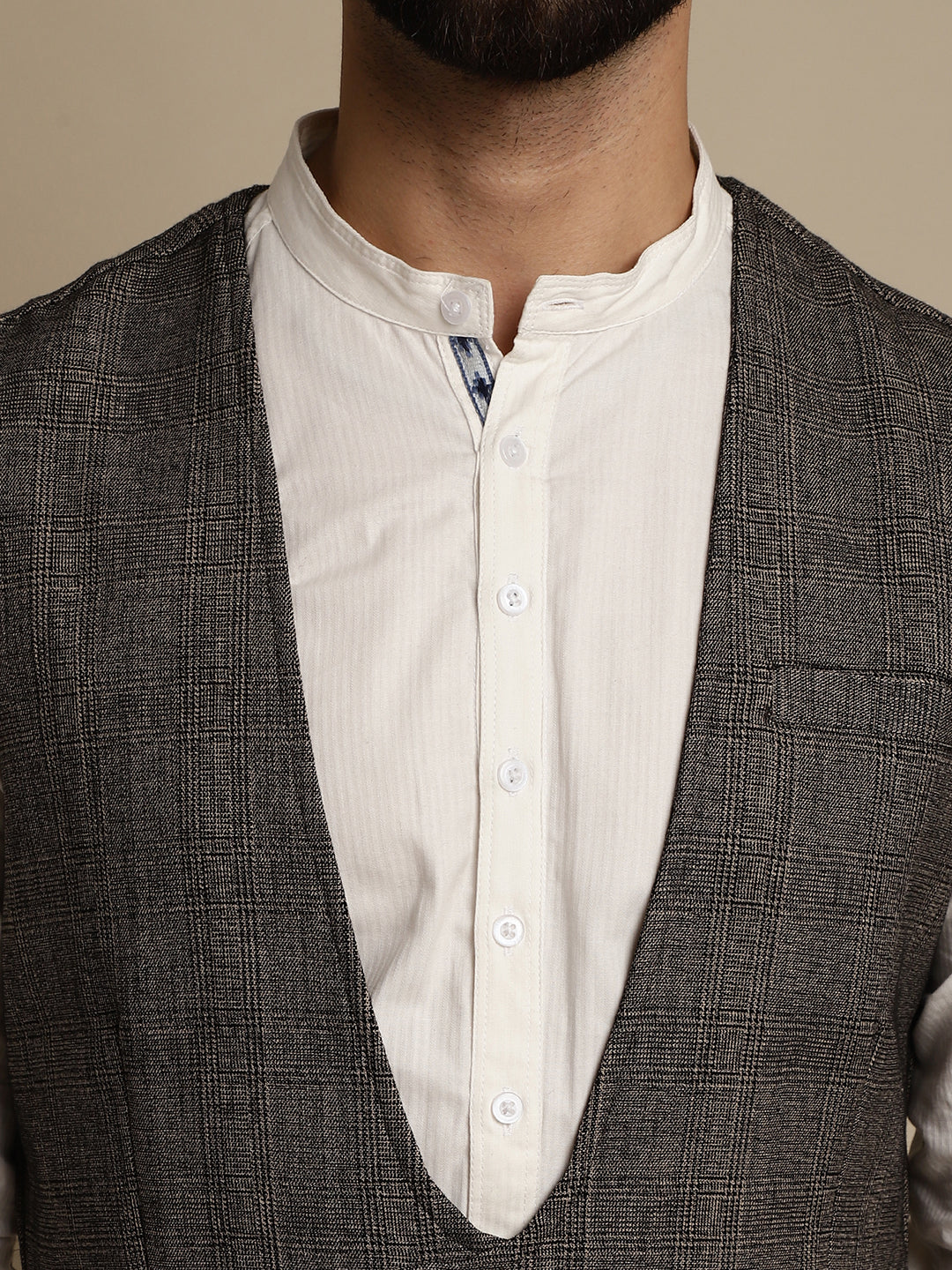 Even Apparels Men's Brown Double Breast Waistcoat