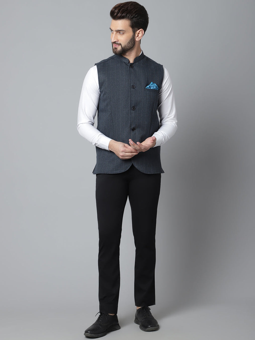 Even Apparels Men's Beige Nehru Jacket With Welt Pockets