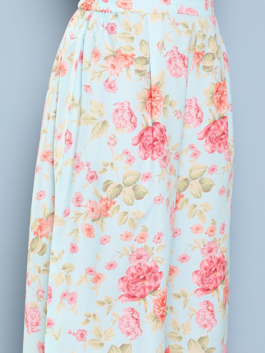 Ahalyaa Women Floral Printed Regular Tunic with Palazzos