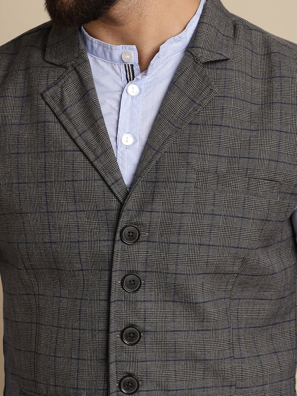 Even Apparels Men's Grey Waistcoat with Notched Lapel