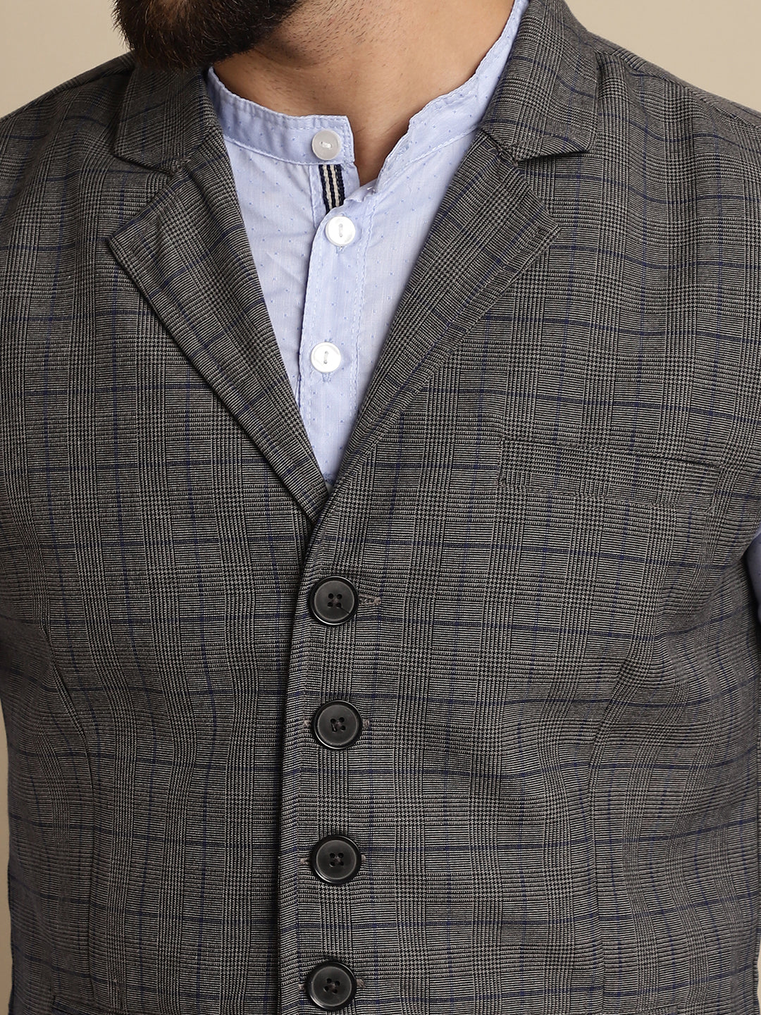 Even Apparels Men's Grey Waistcoat with Notched Lapel