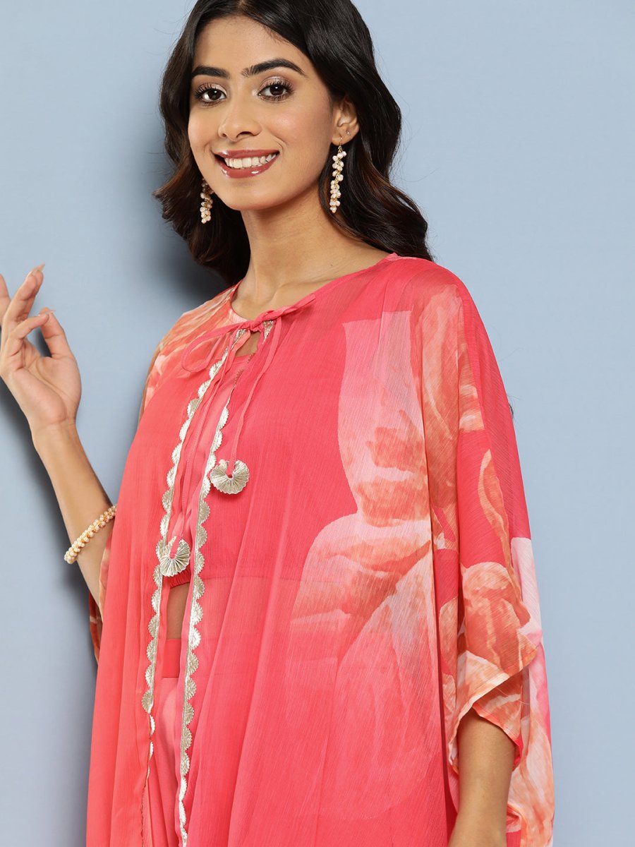 Ahalyaa Women Top with Palazzos & Shrug
