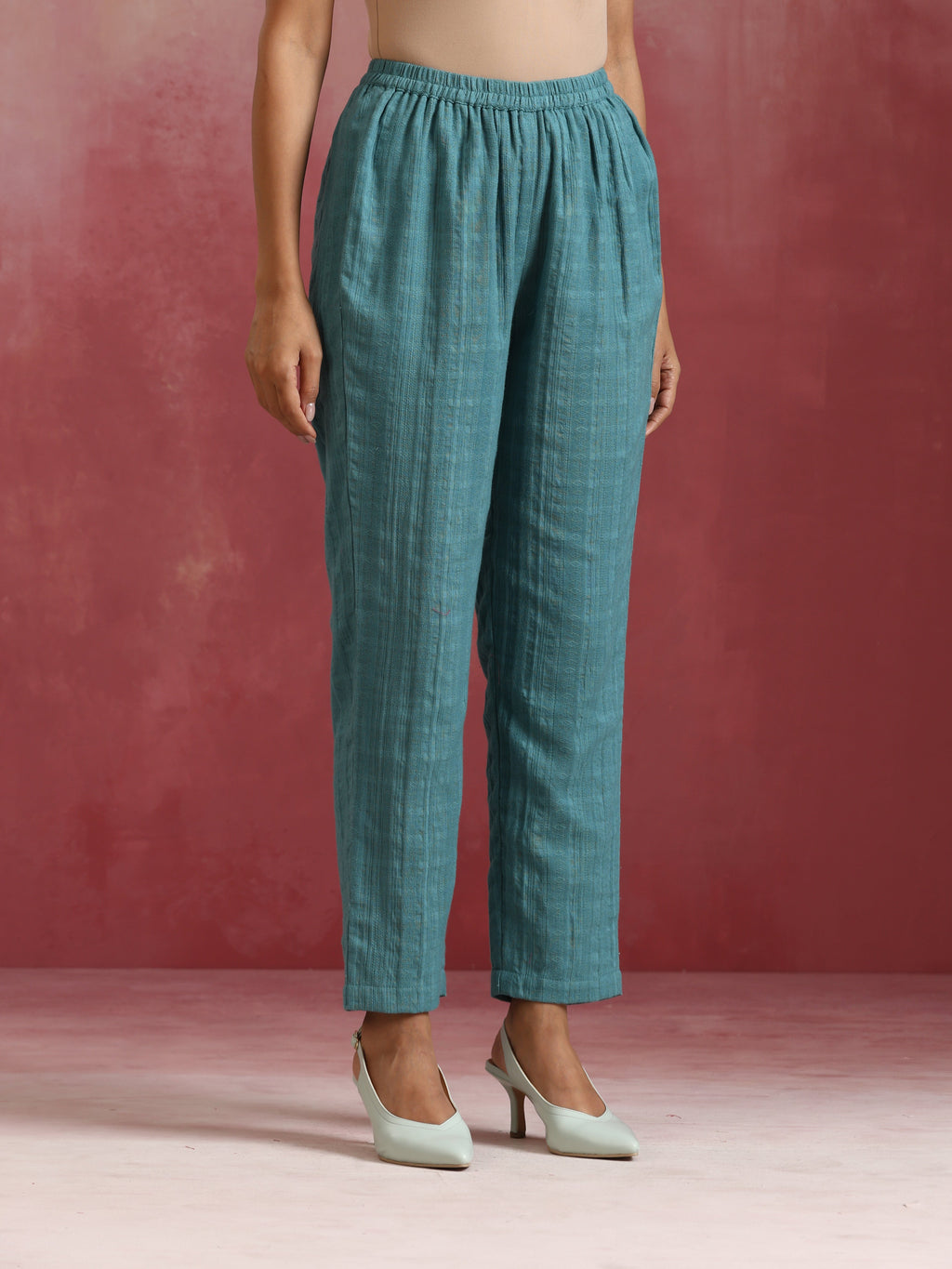 trueBrowns Light Blue Cotton Dobby Co-ord set