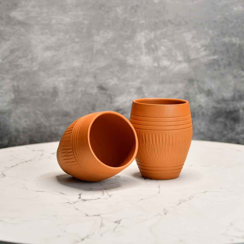 Sowpeace Premium Set of 2 Unglazed Terracotta Glasses