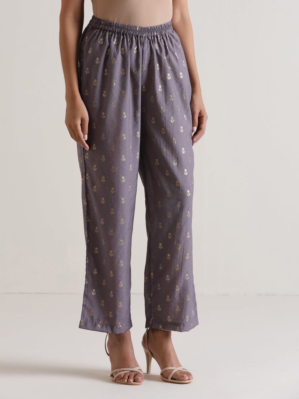 trueBrowns Plum Grey Foil Short Co-Ord Set