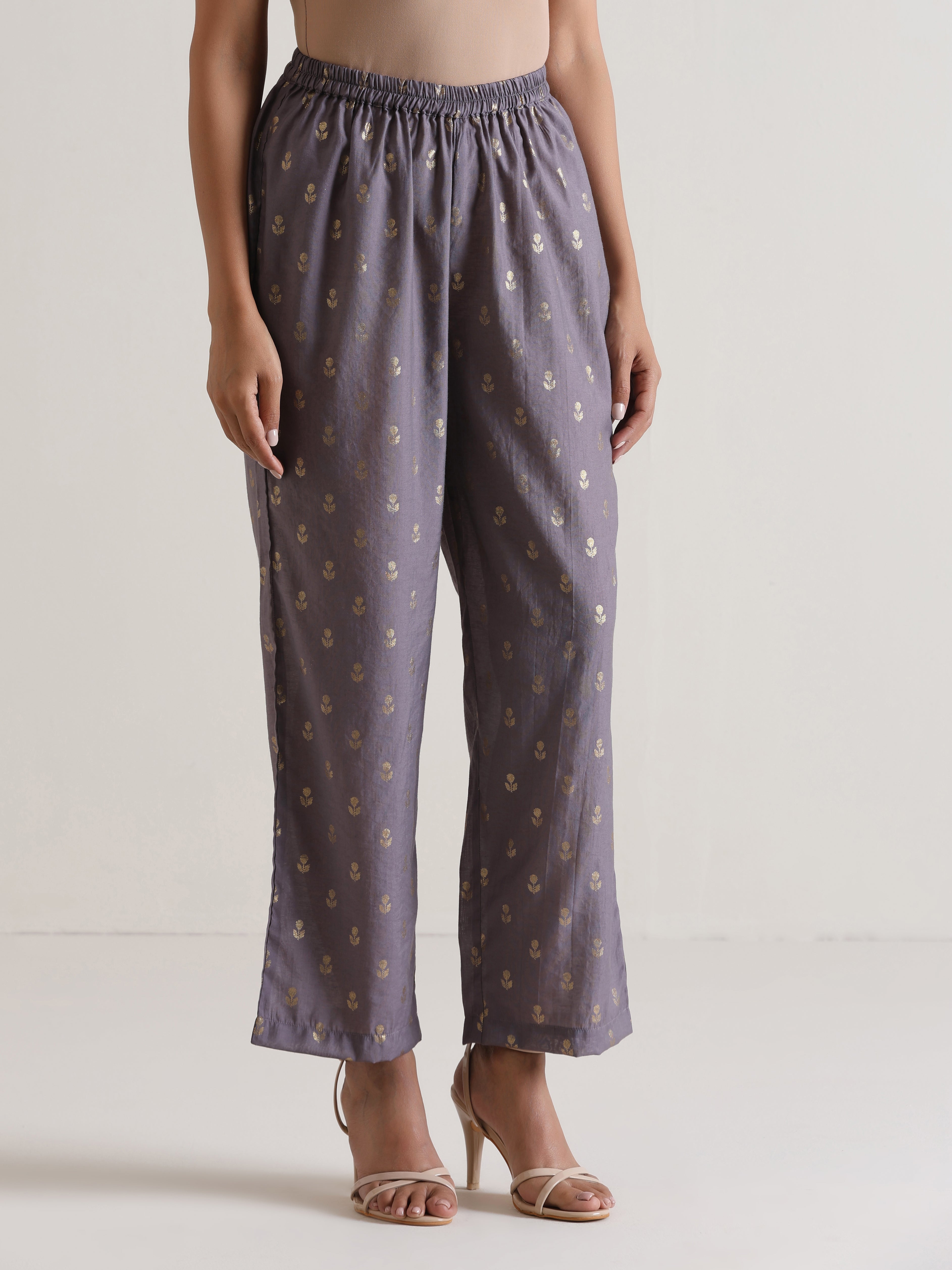 trueBrowns Plum Grey Foil Short Co-Ord Set