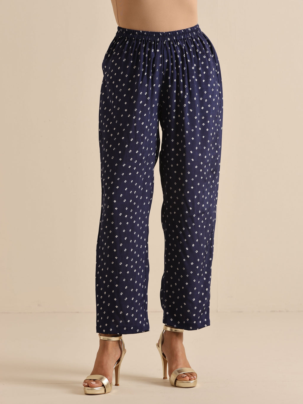 trueBrowns Blue Bandhani Silk Printed Boxy Fit Co-Ord Set