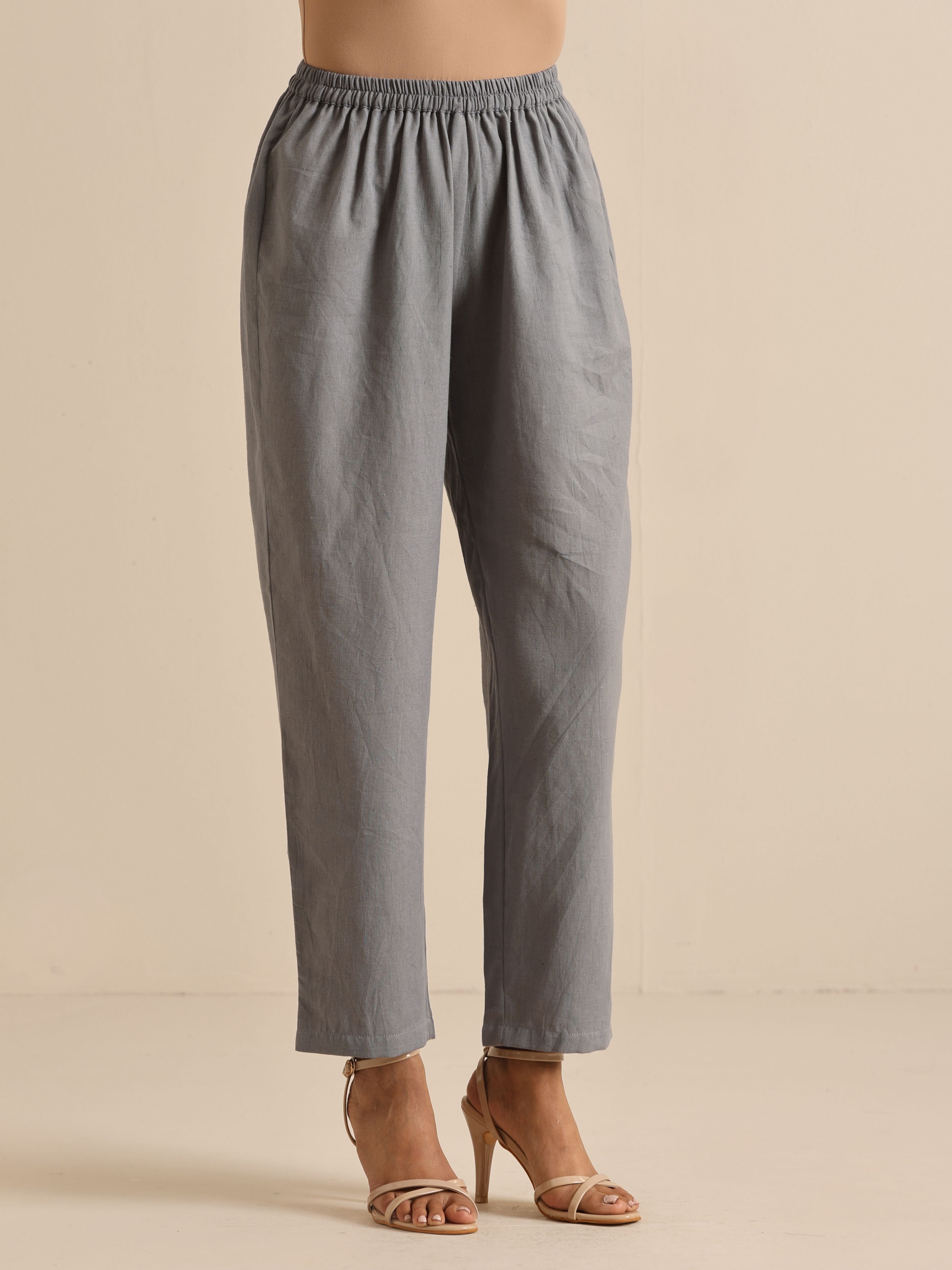 trueBrowns Steel Blue Khadi Relaxed Co-Ord Set