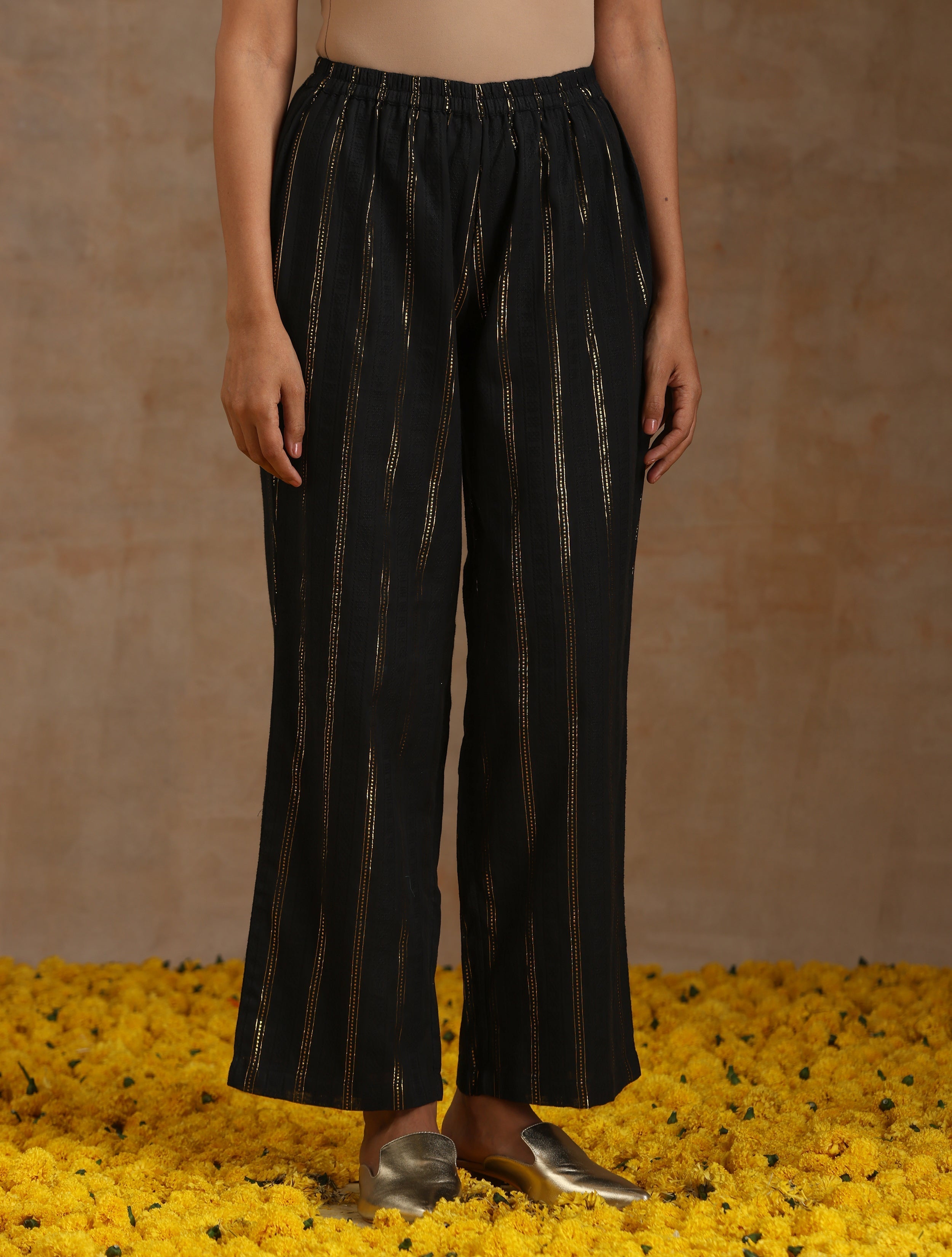 trueBrowns Black Gold Cotton Overlap Co-Ord Set