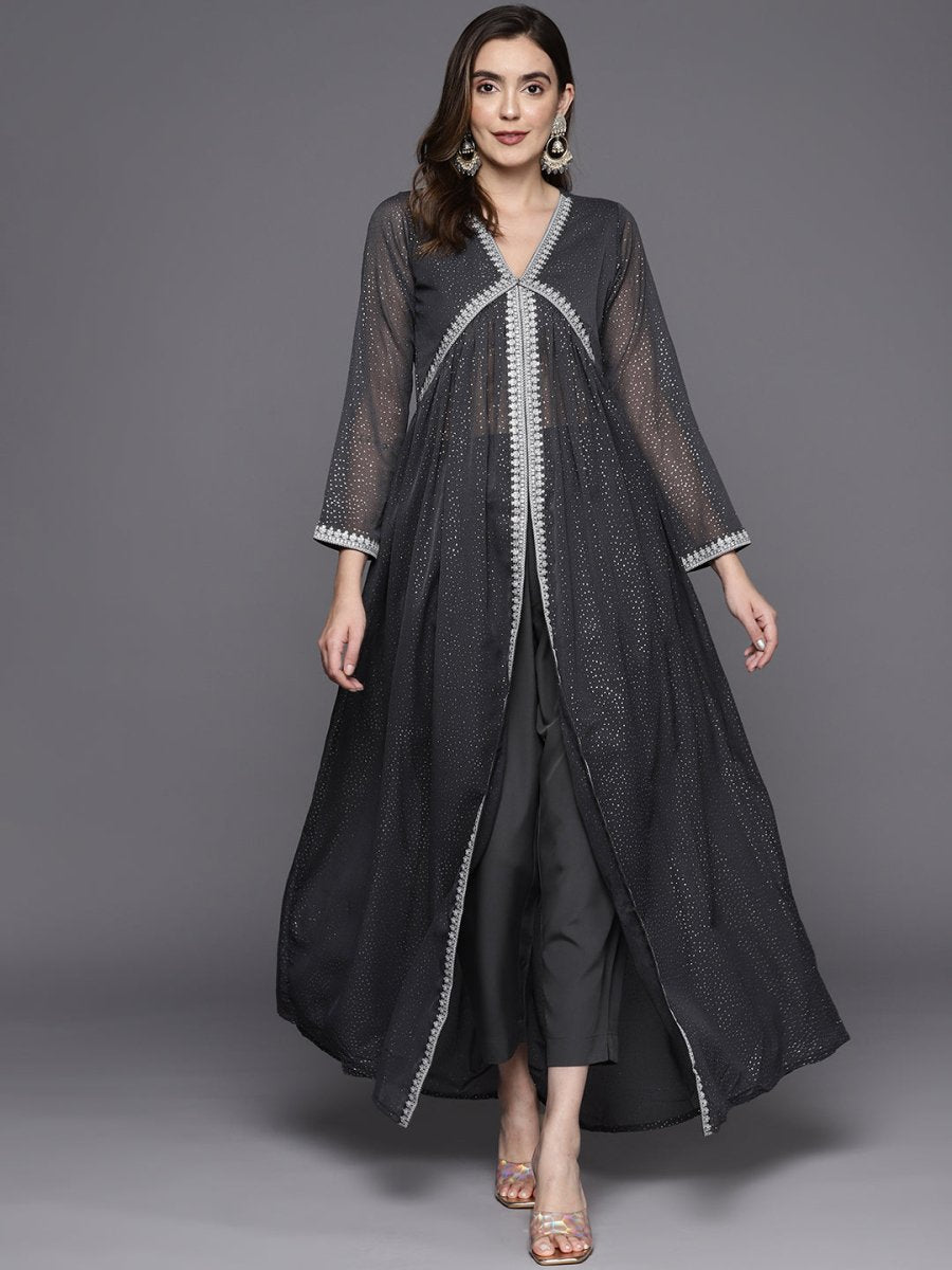 Ahalyaa Glitter Printed Top With Trousers