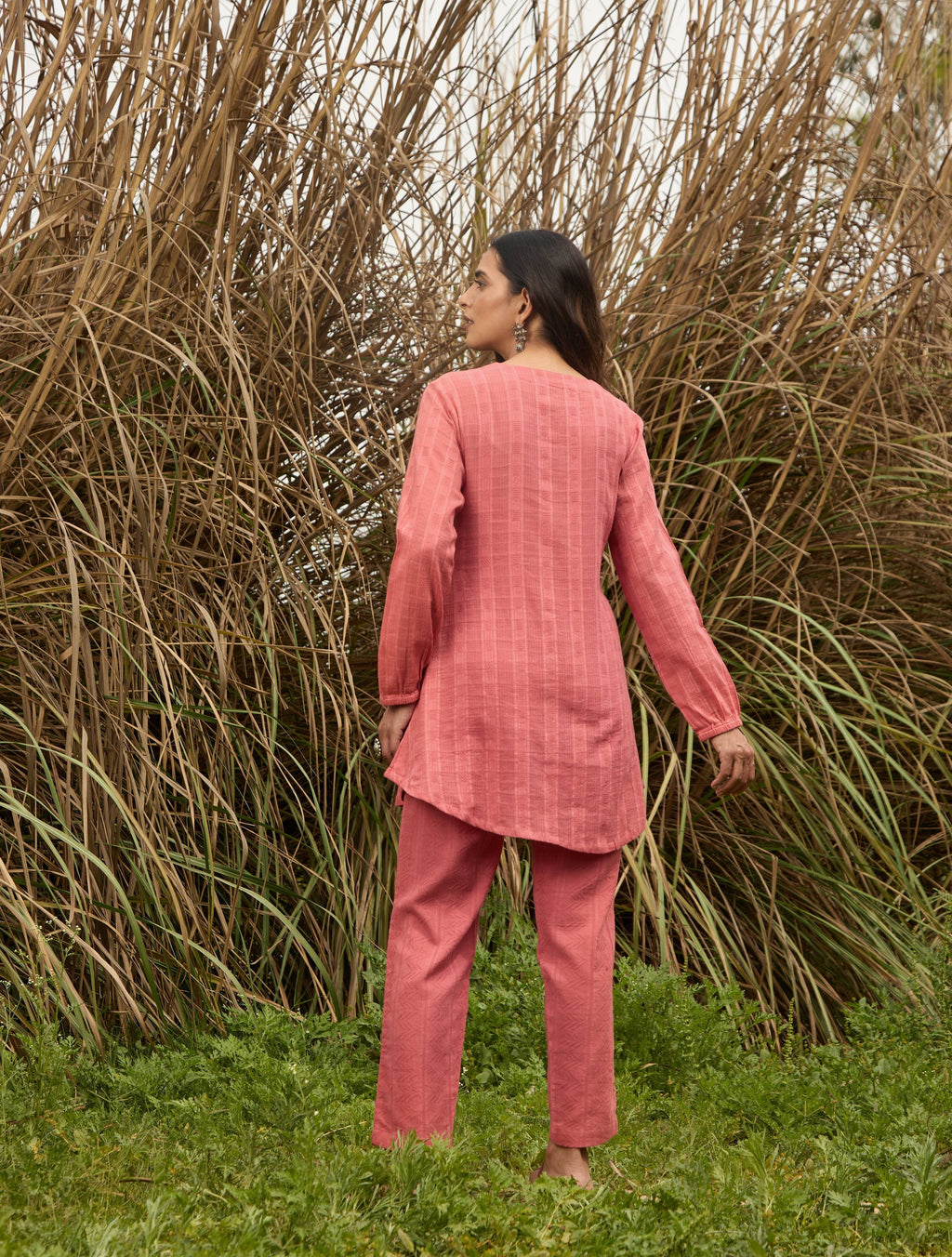 trueBrowns Coral Cotton Dobby Relaxed Co-ord Set