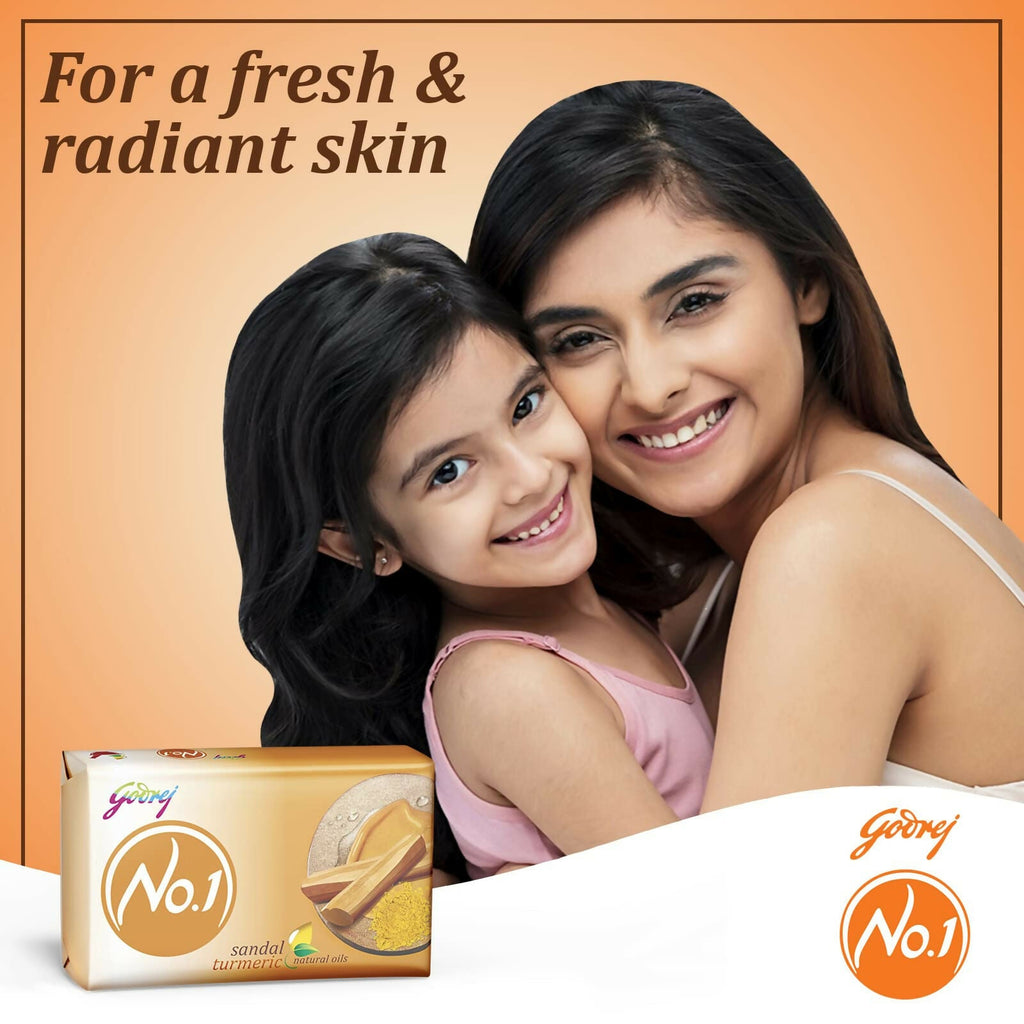 Godrej No.1 Sandal and Turmeric Soap Long-Lasting Fragrance