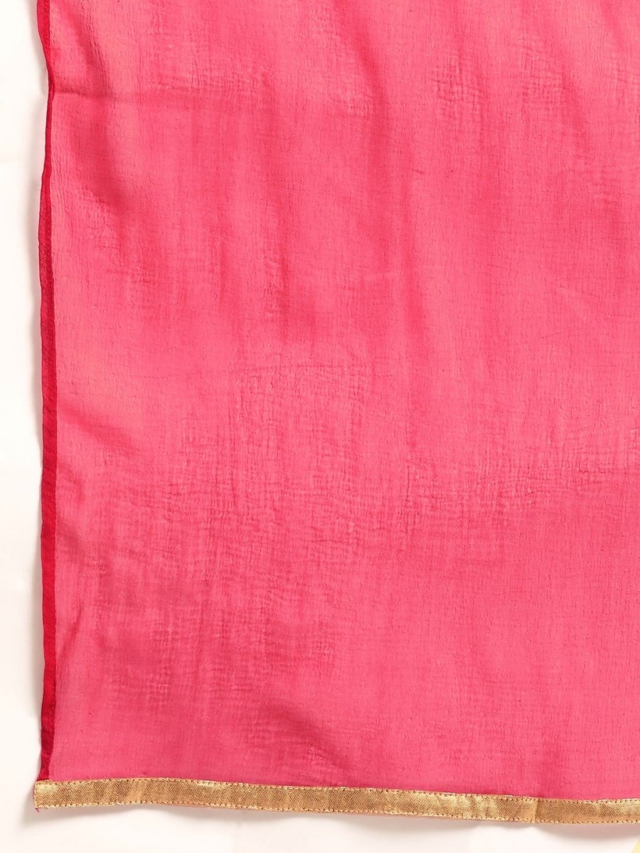 All About You Women Pink Ethnic Motifs Printed Kurta with Trousers & With Dupatta