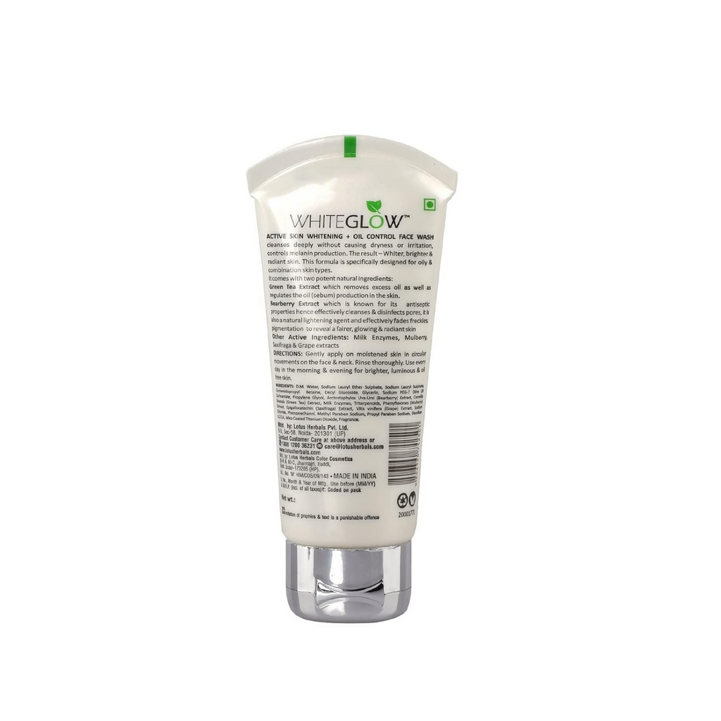 Lotus Herbals White Glow Active Skin Whitening & Oil Control Facewash