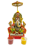 Eco-Friendly Ganesh Idols (Non-Toxic Colors) With Chatri, Kumkum & Akshat - Limited Time Offer
